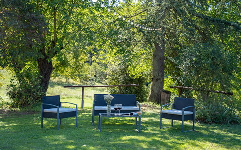 Villa Marina: Fabriek, Meubilair, Schaduw, Boom, Natuurlijk Landschap, Vegetation, Buitenmeubels, Gras, Openluchtbank, Vrije Tijd