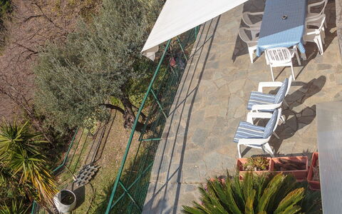 Villa Pia Con Piscina a Recco: Vegetation, Muur, Architectuur, Plantkunde, Boom, Huis, Fabriek, Dak, Geologisch Fenomeen, Vakantie