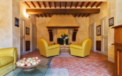 The villa is complete with a fireplace. For a fine dining experience, our tableware is the finest Italian porcelain. Satellite TV will let you keep abreast of the news and international events, sports, and business.