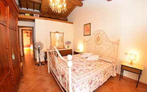La Capannella: Slaapkamer, Bed, Kamer, Meubilair, Eigendom, Laken, Bed Frame, Gebouw, Interieur Ontwerp, Plafond