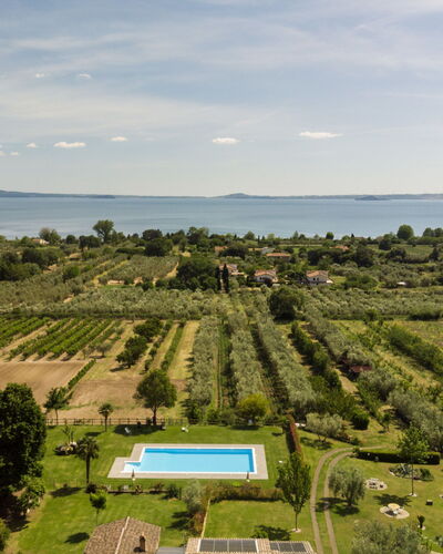 Lago di Bolsena 618: Landschap, Land Lot, Zwembad, Landgoed, Vogelperspectief, Plantage, Toevlucht, Landscaping, Luchtfotografie, Hacienda
