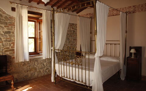 Villa Venanzo: Kamer, Bed, Meubilair, Eigendom, Interieur Ontwerp, Verdieping, Gebouw, Slaapkamer, Hemelbed, Bed Frame