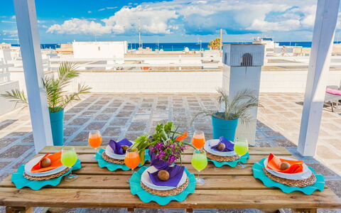 La Terrazza Vista Mare Di Marco: Vakantie, Turkoois, Azure, Zomer, Zand, Tafel, Zee, Kamer, Architectuur, Interieur Ontwerp