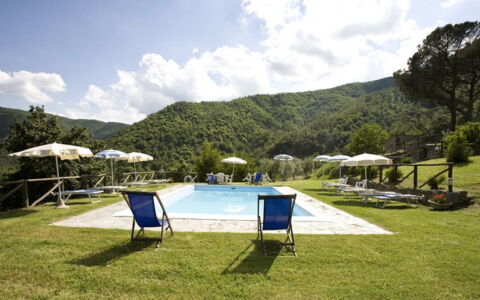 Villa Il Biancospino: Wolk, Lucht, Fabriek, Water, Berg, Zwembad, Ligstoel, Buitenmeubels, Boom, Schaduw