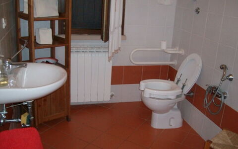 Agriturismo Le Selvole: Spiegel, Eigendom, Loodgieterswerkinrichting, Wastafel, Wc Bril, Purper, Badkamer, Wastafel In De Badkamer, Toilet, Interieur Ontwerp