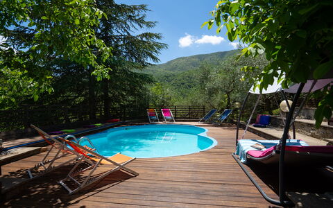 Villa La Vigna: Water, Fabriek, Lucht, Zwembad, Wolk, Azure, Schaduw, Boom, Natuurlijk Landschap, Berg