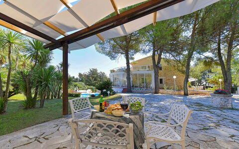 Villa Sole Martina Franca: Fabriek, Schaduw, Gebouw, Lucht, Boom, Buitenmeubels, Vrije Tijd, Woongebied, Verblijf, Landschap