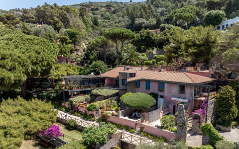 Argentarola House, Porto Santo Stefano, Seaview An: Fabriek, Eigendom, Plantengemeenschap, Lucht, Gebouw, Boom, Vegetation, Biome, Natuurlijk Landschap, Huis