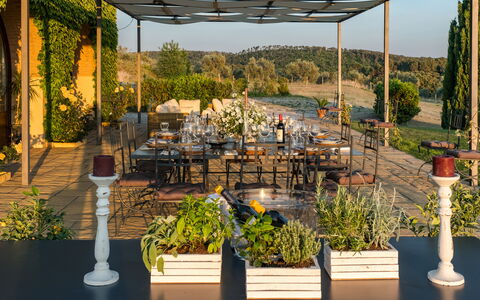 Villa Bagnoli: Fabriek, Eigendom, Tafel, Licht, Schaduw, Bloempot, Plantkunde, Verlichting, Buitenmeubels, Architectuur
