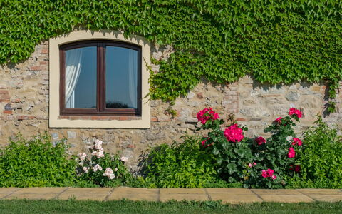 Villa Bagnoli: Bloem, Fabriek, Venster, Blad, Plantkunde, Architectuur, Vegetation, Gebouw, Rechthoek, Gras