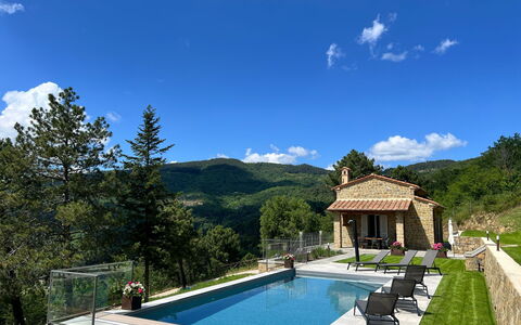 Villa Luana: Zwembad, Vrije Tijd, Toevlucht, Bergketen, Eco Hotel, Buitenmeubels, Flagstone, Boerderij, Landgoed, Landscaping