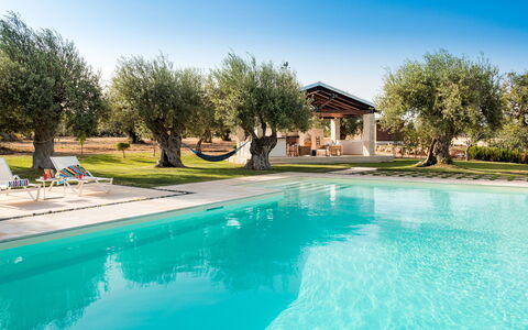 Corte Carrubo - Rosolini, Sicilia: Water, Lucht, Fabriek, Watervoorraden, Azure, Zwembad, Boom, Natuurlijk Landschap, Schaduw, Gras