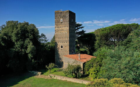 Torre Delle Cornacchie: Lucht, Fabriek, Wolk, Boom, Gebouw, Toren, Natuurlijk Landschap, Gras, Landschap, Struik
