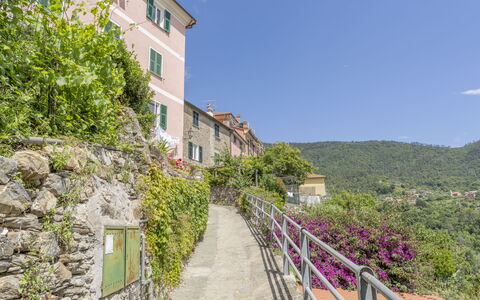 Emma House, Terrace and Sea View, Moneglia: Fabriek, Lucht, Eigendom, Gebouw, Venster, Vegetation, Helling, Bloem, Boom, Muur