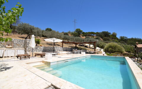 Villa Roccella Ionica, Sea View, a c: Water, Fabriek, Lucht, Zwembad, Gebouw, Boom, Buitenmeubels, Vrije Tijd, Samengesteld Materiaal, Landschap