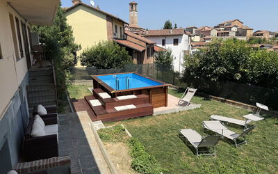 Castagnole Monferrato 200: Zwembad, Samengesteld Materiaal, Vrije Tijd, Backyard, Toevlucht, Buitenmeubels, Schaduw, Werf, Ontwerp, Stoel