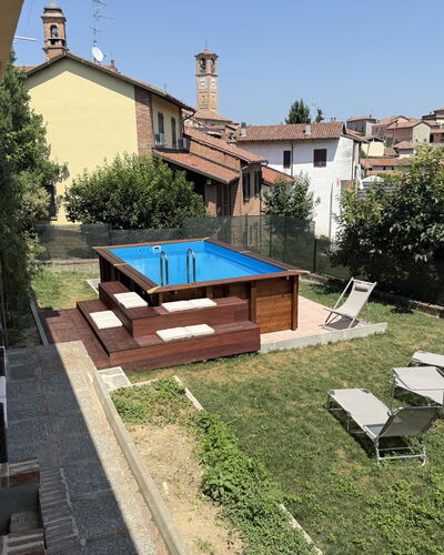 Castagnole Monferrato 200: Zwembad, Samengesteld Materiaal, Vrije Tijd, Backyard, Toevlucht, Buitenmeubels, Schaduw, Werf, Ontwerp, Stoel