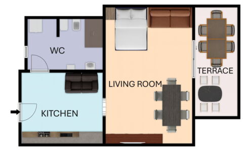 Sospiri Sul Mare: Meubilair, Ontwerp, Woonkamer, Slaapkamer, Bed