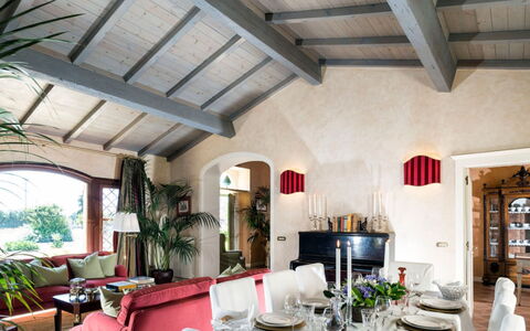 Villa del Sirio: Interieur Ontwerp, Meubilair, Plafond, Flooring, Huis, Verlichting, Tafel, Stoel, Verdieping, Woonkamer
