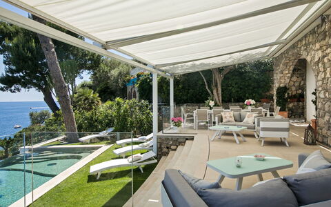 Villa Ribes: Meubilair, Buitenmeubels, Zwembad, Toevlucht, Stoel, Schaduw, Vrije Tijd, Eco Hotel, Balkon, Patio