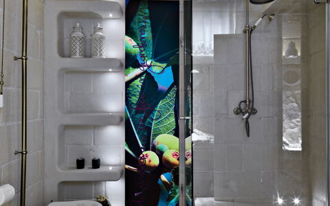 Masseria Capasa: Muur, Interieur Ontwerp, Loodgieterswerkinrichting, Badkamer, Flooring, Verlichting, Loodgieter, Verdieping, Tegel, Huis