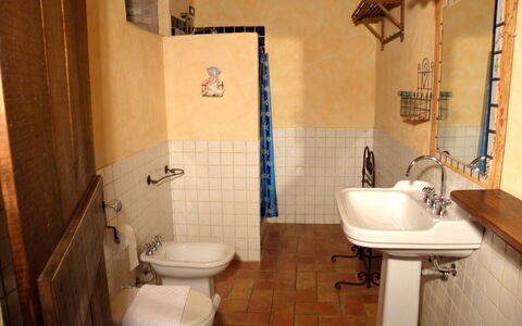 Appartamento Pietra Viva, Wifi, Near Perugia: Wastafel In De Badkamer, Flooring, Loodgieterswerkinrichting, Muur, Verdieping, Interieur Ontwerp, Badkamer, Hout, Wastafel, Kraan