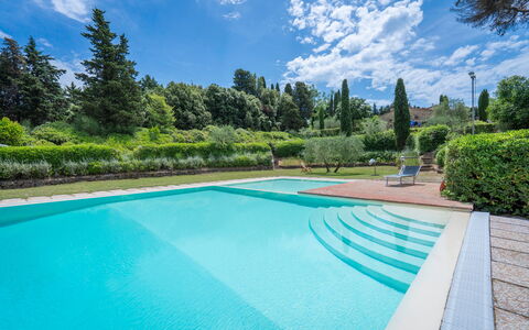 Casa Viola Pool, Wifi, Montaione: Blauw, Zwembad, Samengesteld Materiaal, Toevlucht, Tuin, Eco Hotel, Schaduw, Landscaping, Waterpartij, Tegel