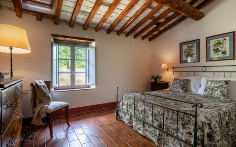 In the Heart of Chianti, Pool, Wifi, View - Lillia: Muur, Meubilair, Huis, Flooring, Slaapkamer, Bed, Bed Frame, Kamer, Appartement, Bedding