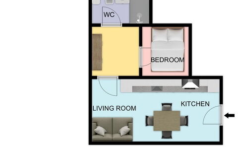 La Rondine Apartment: Slaapkamer, Bed, Bedding, Ontwerp, Bed Frame