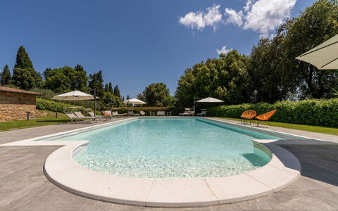 Tenuta i Mandorli, Pool, Wifi, Peccioli: Zwembad, Tuin, Toevlucht, Landscaping, Eco Hotel, Schaduw, Gazon, Landgoed, Binnenplaats, Werf
