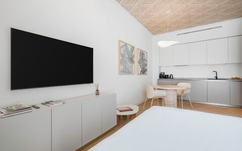 Elegant Apartments Near the Duomo: Meubilair, Interieur Ontwerp, Flooring, Verdieping, Appartement, Woonkamer, Kamer, Huis, Houten Vloer, Elektronisch Apparaat