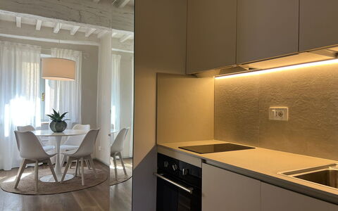 Guelfa 60: Interieur Ontwerp, Muur, Flooring, Hout, Meubilair, Verdieping, Plafond, Keuken, Kamer, Verlichting