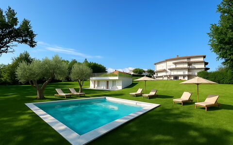 Villa al Glicine Proprietà: Zwembad, Tuin, Land Lot, Gazon, Toevlucht, Schaduw, Landgoed, Landscaping, Werf, Boerderij