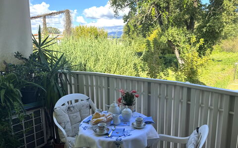 Liz: Meubilair, Stoel, Buitenmeubels, Tafel, Buitentafel, Balkon, Veranda, Schaduw, Backyard, Keuken En Eettafel