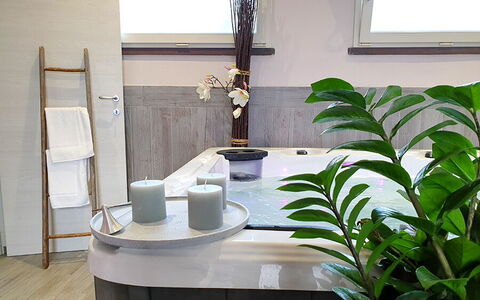 Appartamento Lavanda Seaside and Pool: Interieur Ontwerp, Flooring, Verdieping, Loodgieterswerkinrichting, Loodgieter, Kamerplant, Kraan, Bloempot, Badkamer, Natuurlijk Materiaal