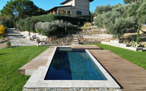 Villa Carciofa: Zwembad, Samengesteld Materiaal, Tuin, Waterpartij, Landscaping, Backyard