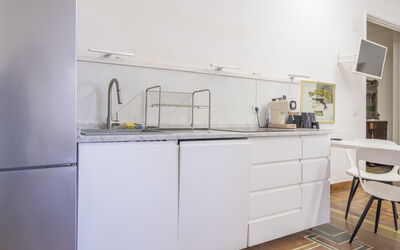 La Casa di Bruno, Terrace, in the Heart of Genova: Toestel Van De Keuken, Keuken, Flooring, Interieur Ontwerp, Major Appliance, Meubilair, Countertop, Hout, Cabinetry, Verdieping