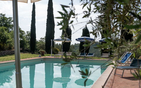 Podere le Lune with Pool, San Gimignano: Zwembad, Toevlucht, Buitenmeubels, Vrije Tijd, Eco Hotel, Bloempot, Ligstoel, Schaduw, Hacienda, Landscaping