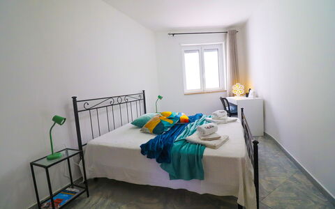 Casa Kalès Otranto – Holiday Home 4 Guests – Ac, W: Bed, Meubilair, Slaapkamer, Bedding, Laken, Verdieping, Flooring, Linens, Interieur Ontwerp, Kamer