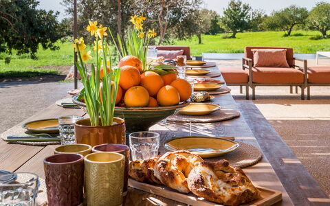 Villa del Sole: Tableware, Meubilair, Voedsel, Tafel, Serveware, Fruit, Bloempot, Dishware, Drinkware, Bord