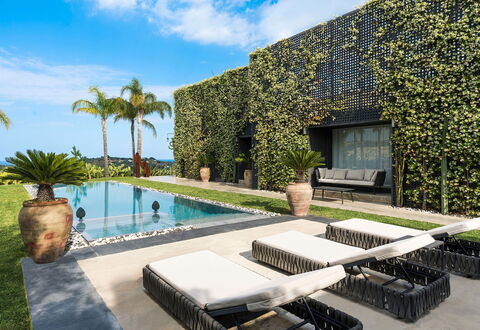 Villa Monica: Tuin, Schaduw, Landscaping, Zwembad, Eco Hotel, Toevlucht, Villa, Hacienda, Binnenplaats