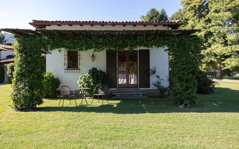 Villa Brin: Gras, Huis, Verblijf, Struik, Dak, Huis, Tuin, Land Lot, Deur