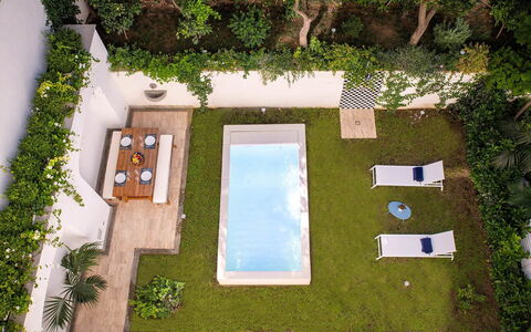 Jacaranda House: Zwembad, Buitenmeubels, Toevlucht, Tuin, Vrije Tijd, Waterpartij, Backyard, Binnenplaats, Eco Hotel, Landscaping