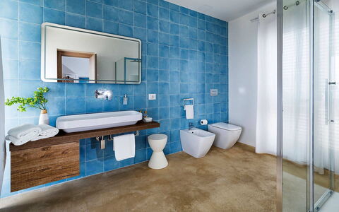 Villa Federica: Loodgieterswerkinrichting, Badkamer, Flooring, Interieur Ontwerp, Wastafel, Verdieping, Kraan, Wastafel In De Badkamer, Loodgieter, Spiegel