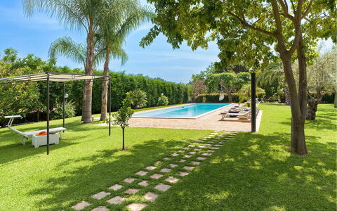 Villa Carosone: Zwembad, Tuin, Schaduw, Land Lot, Toevlucht, Gazon, Eco Hotel, Landscaping, Backyard