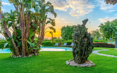 Villa Polistena: Blauw, Groen, Gras, Struik, Landschap, Tuin, Zwembad, Gazon, Toevlucht