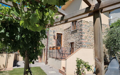 Il Casale di San Jacopo con Piscina Privata: Bloempot, Schaduw, Tuin, Werf, Kamerplant, Landscaping, Binnenplaats, Backyard, Outdoor Structuur, Balkon
