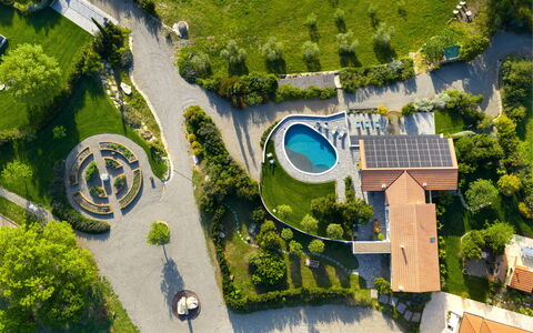 Villa Ombrone: Landschap, Stedelijk Ontwerp, Tuin, Zwembad, Vogelperspectief, Landscaping, Landgoed, Gazon, Ontwerp, Park