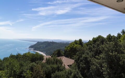 Villa Sole - Exclusive Villa al Conero con Piscina: Lucht, Blauw, Dag, Zwemwater, Horizon, Zee, Kust En Oceanic Landvormen, Kust, Oceaan, Voorgebergte