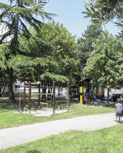 Casa Elena: Boom, Openbare Ruimte, Schaduw, Menselijke Nederzetting, Park, Gazon, Tuin, Openluchtbank, Bank, Werf